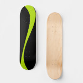Einfache Waves 2 in Kalkgrün und Schwarz Skateboard (Vorderseite)