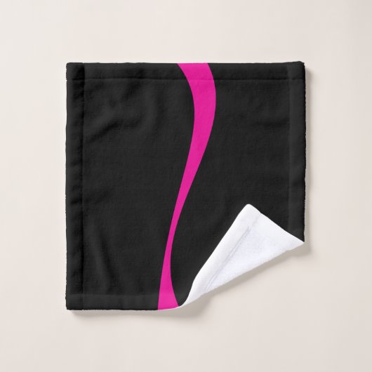 Einfache Waves 2 in Magenta und Schwarz Badhandtuch Set (Waschlappen)