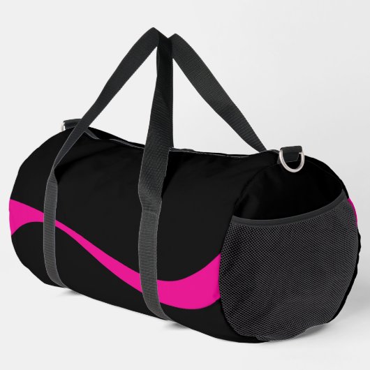 Einfache Waves 2 in Magenta und Schwarz Duffle Bag (Rechte Ecke)