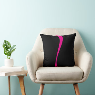 Einfache Waves 2 in Magenta und Schwarz Kissen
