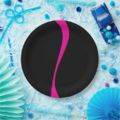 Einfache Waves 2 in Magenta und Schwarz Pappteller (Party)