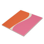 Einfache Waves 2 in Rosa, Orange und Creme Fliese (Seite)