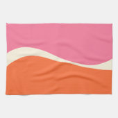 Einfache Waves 2 in Rosa, Orange und Creme Geschirrtuch (Horizontal)
