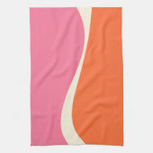 Einfache Waves 2 in Rosa, Orange und Creme Geschirrtuch (Vertikal)