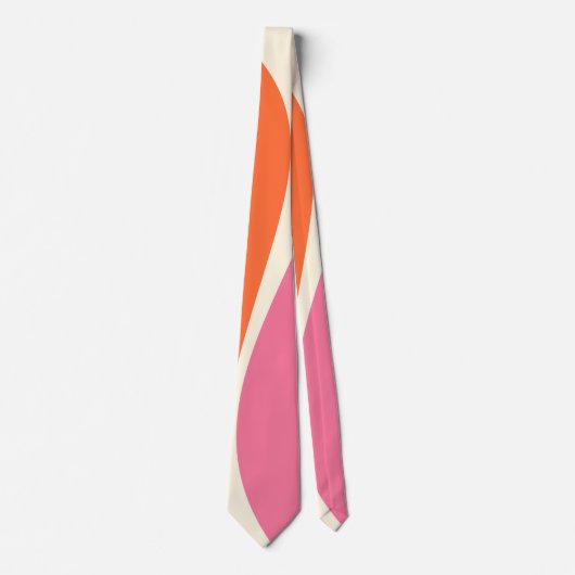 Einfache Waves 2 in Rosa, Orange und Creme Krawatte (Vorderseite)