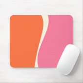 Einfache Waves 2 in Rosa, Orange und Creme Mousepad (Mit Mouse)