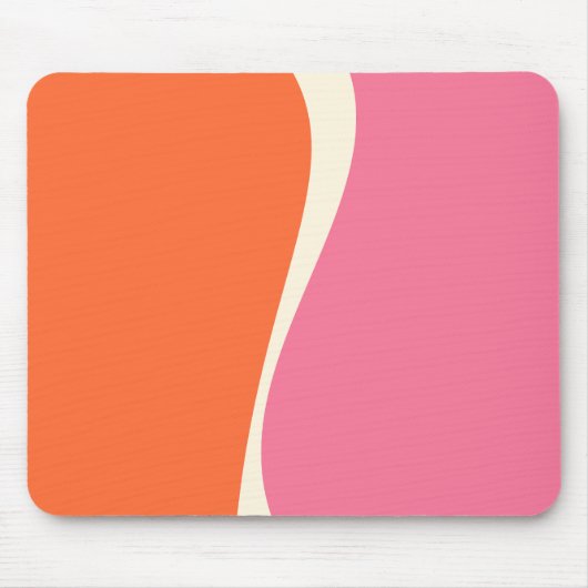 Einfache Waves 2 in Rosa, Orange und Creme Mousepad (Vorne)