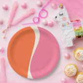Einfache Waves 2 in Rosa, Orange und Creme Pappteller (Party)