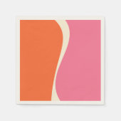 Einfache Waves 2 in Rosa, Orange und Creme Serviette (Vorderseite)