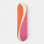 Einfache Waves 2 in Rosa, Orange und Creme Skateboard (Vorne)