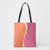 Einfache Waves 2 in Rosa, Orange und Creme Tasche (Vorderseite)