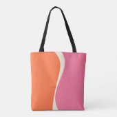 Einfache Waves 2 in Rosa, Orange und Creme Tasche (Rückseite)