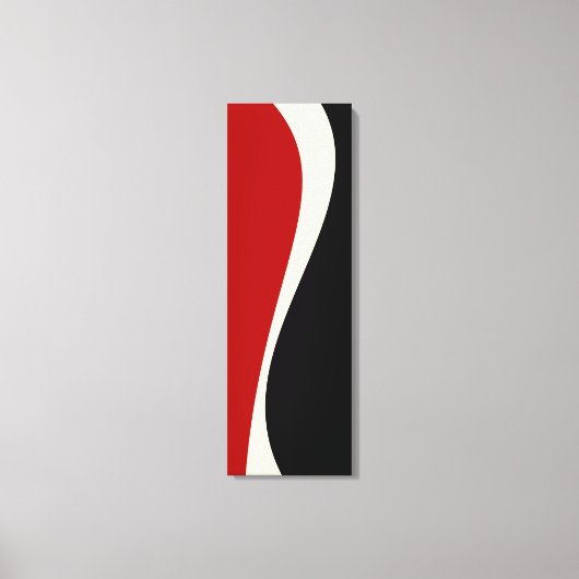 Einfache Waves 2 in Rot und Creme Leinwanddruck (Vorderseite)