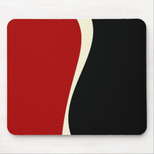 Einfache Waves 2 in Rot und Creme Mousepad