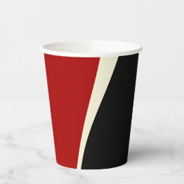 Einfache Waves 2 in Rot und Creme Pappbecher