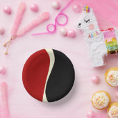 Einfache Waves 2 in Rot und Creme Pappteller (Party)