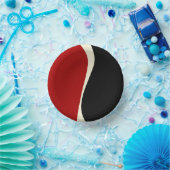 Einfache Waves 2 in Rot und Creme Pappteller (Party)