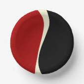 Einfache Waves 2 in Rot und Creme Pappteller (Vorderseite)