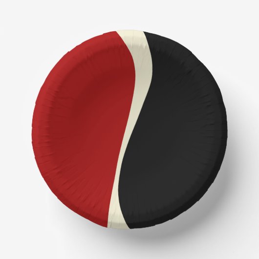 Einfache Waves 2 in Rot und Creme Pappteller (Vorderseite)