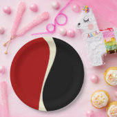 Einfache Waves 2 in Rot und Creme Pappteller (Party)