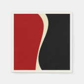 Einfache Waves 2 in Rot und Creme Serviette (Vorderseite)