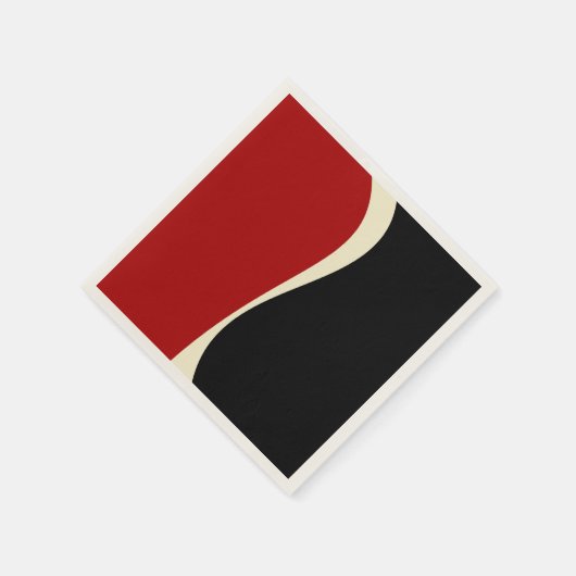 Einfache Waves 2 in Rot und Creme Serviette (Ecke)