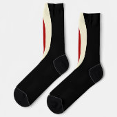 Einfache Waves 2 in Rot und Creme Socken (Linkes Detail)