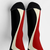 Einfache Waves 2 in Rot und Creme Socken (Oben)