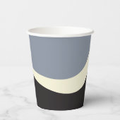 Einfache Waves 2 in Schwarz, Grau und Creme Pappbecher (Rückseite)