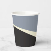 Einfache Waves 2 in Schwarz, Grau und Creme Pappbecher (Links)