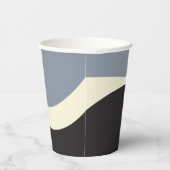 Einfache Waves 2 in Schwarz, Grau und Creme Pappbecher (Rechts)