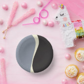 Einfache Waves 2 in Schwarz, Grau und Creme Pappteller (Party)