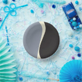 Einfache Waves 2 in Schwarz, Grau und Creme Pappteller (Party)