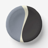 Einfache Waves 2 in Schwarz, Grau und Creme Pappteller (Vorderseite)