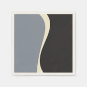 Einfache Waves 2 in Schwarz, Grau und Creme Serviette (Vorderseite)