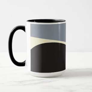 Einfache Waves 2 in Schwarz, Grau und Creme Tasse