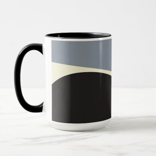Einfache Waves 2 in Schwarz, Grau und Creme Tasse (Links)