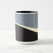 Einfache Waves 2 in Schwarz, Grau und Creme Tasse (Zentrum)