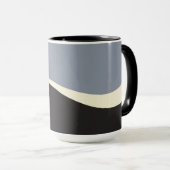 Einfache Waves 2 in Schwarz, Grau und Creme Tasse (VorderseiteRechts)