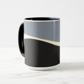 Einfache Waves 2 in Schwarz, Grau und Creme Tasse (Vorderseite Links)