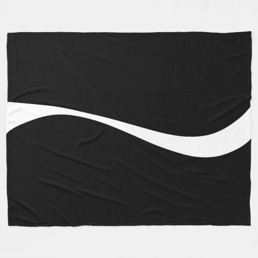 Einfache Waves 2 - Schwarz und Weiß Fleecedecke (Vorderseite (Horizontal))