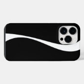 Einfache Waves 2 - Schwarz und Weiß iPhone Hülle (Rückseite (Horizontal))