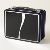 Einfache Waves 2 - Schwarz und Weiß Metall Brotdose (Rückseite)