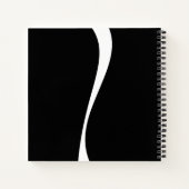 Einfache Waves 2 - Schwarz und Weiß Notizblock (Rückseite)