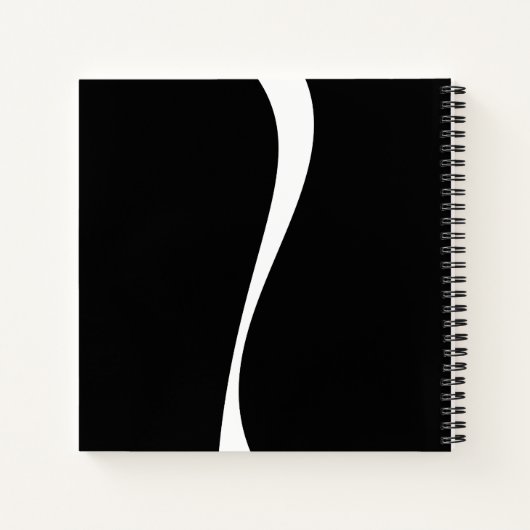 Einfache Waves 2 - Schwarz und Weiß Notizblock (Rückseite)