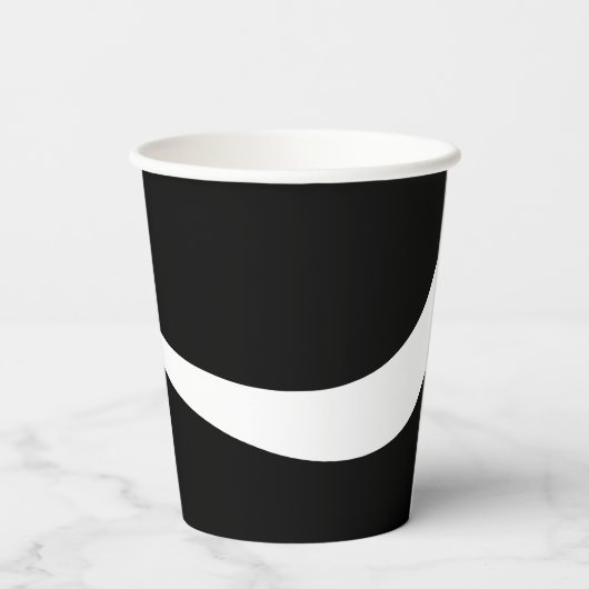 Einfache Waves 2 - Schwarz und Weiß Pappbecher (Rückseite)