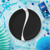 Einfache Waves 2 - Schwarz und Weiß Pappteller (Party)