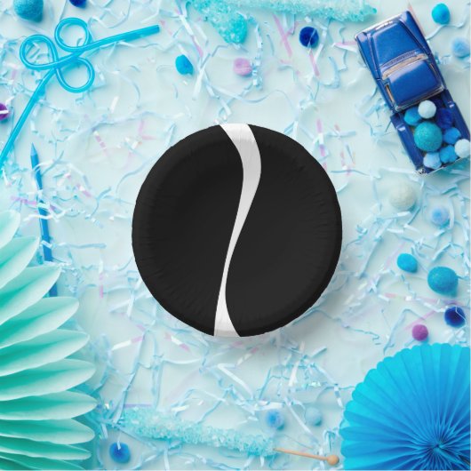 Einfache Waves 2 - Schwarz und Weiß Pappteller (Party)