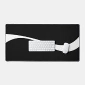 Einfache Waves 2 - Schwarz und Weiß Schreibtischunterlage (Tastatur & Maus)