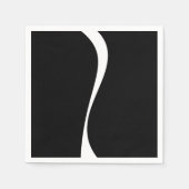 Einfache Waves 2 - Schwarz und Weiß Serviette (Vorderseite)